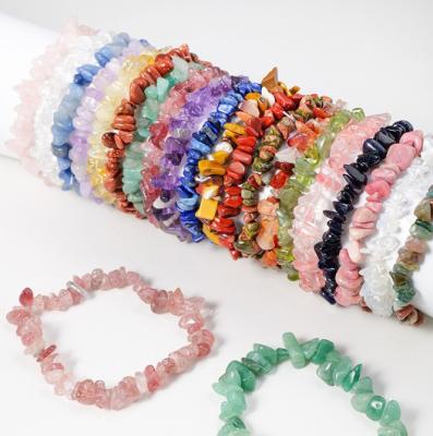 China Home Decoration Natural crystal stone bracelet for men and women Irregular agate stone diy decorative bracelet in multiple colors for sale