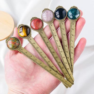 China China Gem Set Bookmark Stationery Christmas Decorations Crystal Tumbled Stone Bookmark Stationery for sale