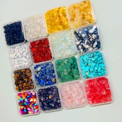 China Natural Crystal Decorative Gravel Sequin Patches Hand-Beaded DIY Material Gemstones Chips Beads Kit for sale