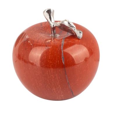 China Home Decoration Christmas Eve gift natural jade powder crystal apple ornaments Pingan fruit jade ornaments for sale