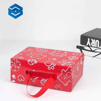 China Bio-degradable Wholesale Folding Cardboard Shoe Gift Wrap Corrugated Luxury Shoe Box with Ribbon for sale