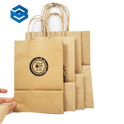 China Recycled Materials China Manufacturers Direct Food Grade Shop Gift Biodegradable Paper Kraft Bag with Handle for sale