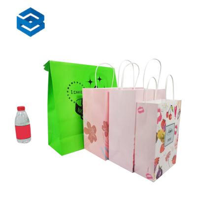 China Recyclable Customize Design Shopping Biodegradable Kraft Paper Shop Bag with Handles for sale