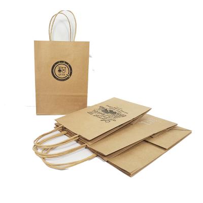 China Recycled Materials Big size wholesale price brown kraft paper bag with custom print logo shopping paper bag for sale