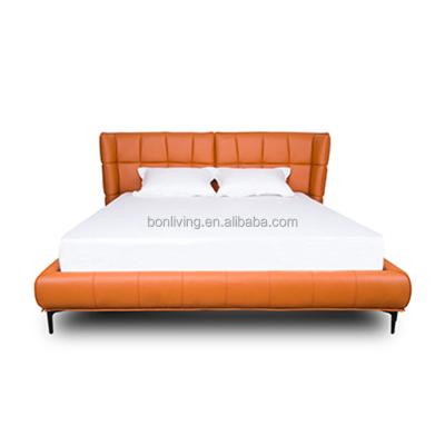 China Other Luxury Modern Furniture King Size Bed Double Leather Upholstered Bed for sale