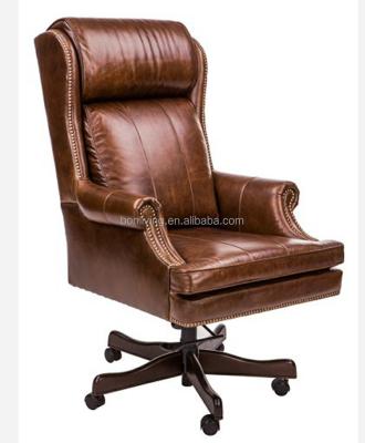 China (Height) Adjustable High End Elegant Ergonomic Designed Rotating Computer Work Commercial Guest Leather Furniture Office Swivel Chair for sale