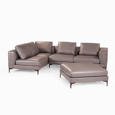 China Modern Design (Size) Large Home Furniture Luxury Italian Sofa High Quality Leather Adjustable Set L Shape Couch Living Room Luxury Sectional Sofa for sale