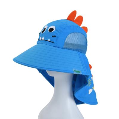 China Sun Shade Frontier Children's Outdoor Hat With Brim And Neck Protector Fisherman Kid Hat Summer Wide Bucket Hat for sale