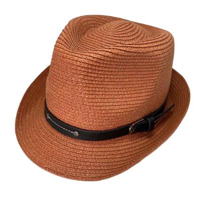 China Picture Summer Beach Straw Fedora Hats Paper Braid Straw Hats For Women Men for sale