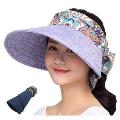 China Picture Adjustable Straw Hat Straw Visor Empty Top Hat Summer Colorful Hats for sale