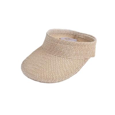 China Wide Image Roll Up Simple Solid Straw Beach Sun Visor Hats for sale