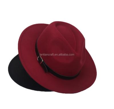 China Image Mens Womens Felt Fedora Wide Brim Panama Style Hat for sale