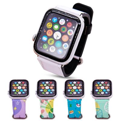 China Exclusive Luxury Custom Designer DIY I Sublimation Leather Smart Watch Bands For Apple Watches Series 7 Band for sale