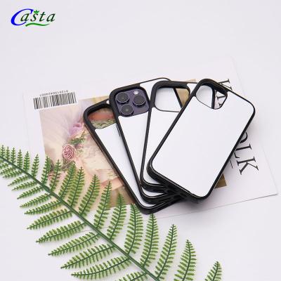 China Hot Selling 2D 2in1 TPU Shockproof Custom Sublimation Mobile Phone Blank Case For Iphone 13 14 Pro Max for sale