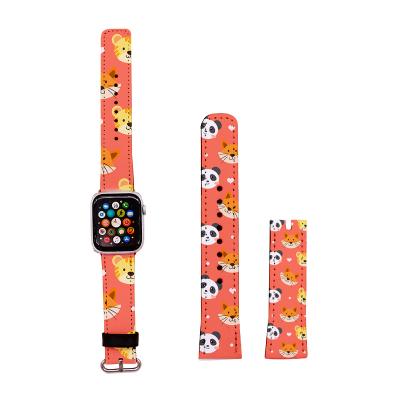 China DIY For Apple Sublimation White PU Watch Band Print Leather Custom Watch Band for sale