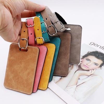 China Luggage/DIY/Bags Accept Custom Printing Colorful Suitcase Label Bag Travel Accessories Sublimation Blank PU Leather Luggage Tags for sale