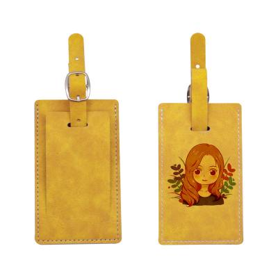 China Custom Luggage/DIY/Bags Travel Baggage Name ID Tag Sublimation PU Leather Luggage Tags for sale