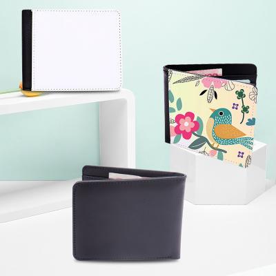 China Extra Card Slot Photo Slot Wholesale Blanks Ladies Card Holder Flip Wallets Small Leather Id Sublimation Wallet for sale