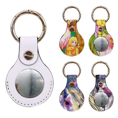 China Custom Anti-lost Cover Device Shockproof Blank Key Chain Tracker Case Holder Airtag Sublimation Leather Sublimation Airtag for sale