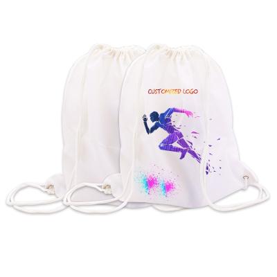 China Wholesale Fashion Polyester Gym Durable Sublimation Drawstring Sports Bags With Logo for sale