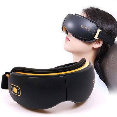 China Air Pressure Eye Massage Machine Rechargeable Electric Heating Eye Relax Music Eye Massager for sale