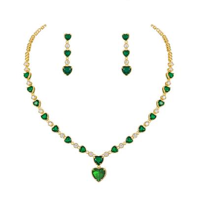 China High Quality Zircon Wedding Heart Cut New Arrival New Arrival Weiman Jewelry Set Bridal Jewelry Set In Assorted Colors for sale