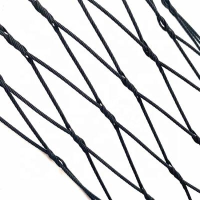 China Black Oxidized Plain Weave Stainless Steel Rope Net for sale