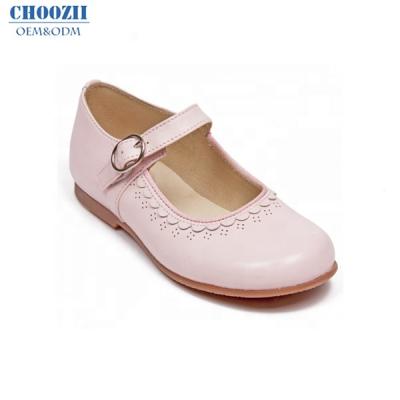 China High End Pink Genuine Leather Custom Made Anti-slippery Lovely Mary Jane Shoes Girls Kids Shoes by Choozii for sale