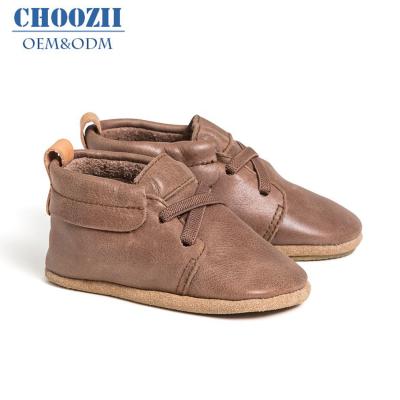 China Newest Brown Choozii baby shoes flat durable high quality hot sale for kid boutique ankle heel baby shoes for sale