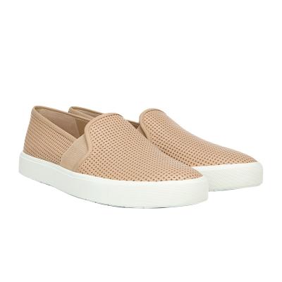 China CHOOZII New Design Fashion Anti-slippery Apricot Embossed Girls Leather Upper Slip-on Sneakers for sale