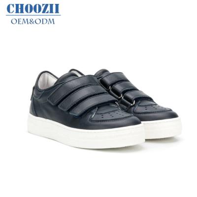 China Choozii Kids Sports Shoes Brown Genuine Leather Wholesale Light Weight Black Soft Sole Rubber Shoes For Boys for sale