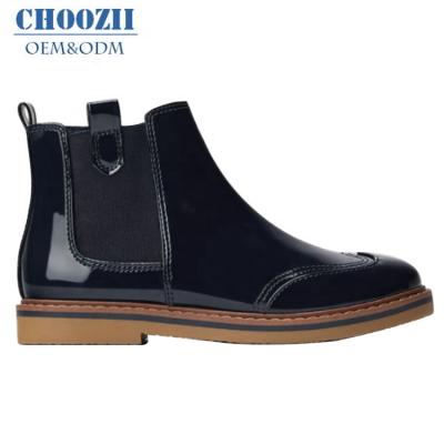 China 2020 Wholesale Kids Breathable Patent Leather Winter Ankle Boots Choozii Chelsea Boots for sale