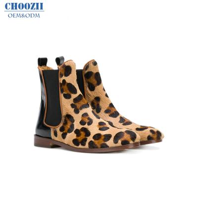 China New Girls Stylish Children Ankle Boots Handmade Choozii Leopard Printing Anti-slippery Enumerating Boots For Girls for sale