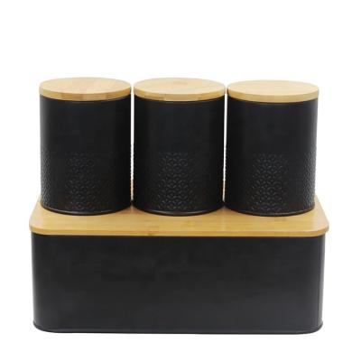 China Freshness Preservation Bread Bin Breads Storage Canister Canisters and 3 Piece Kitchen Canister Set for sale