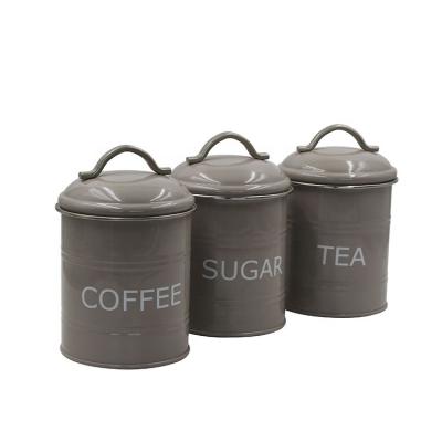 China Rustic Decor Sugar Coffee Tea Storage Containers Farmhouse Country Metal Fresh Keeping for sale