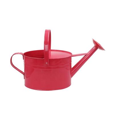 China Eco - Friendly Pink Oval Metal Galvanized Watering Can For Outdoor Indoor Garden House Plants for sale