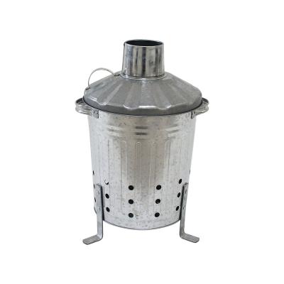 China 12L Hotel Manufacturers Galvanized Mini Waste Bin Small Garden Household Garbage Incinerators For Sale for sale