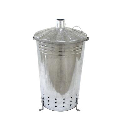 China Hotels Wholesale 120L Galvanized Steel Home Used Large Containers Garden Waste Garbage Incinerator for sale