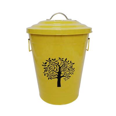 China Factory wholesale viable yellow 9.5L outdoor metal trash can for sale