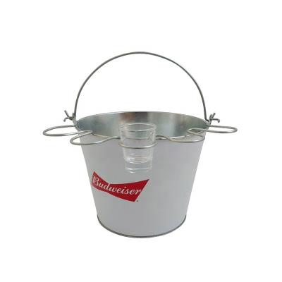 China Durable Galvanized Metal Part Drinks Wine Champagne Ice Bucket for sale