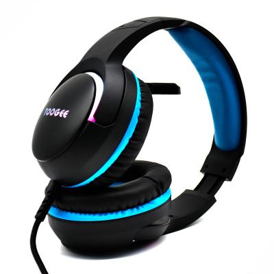 China Customized Headband Logo Gaming Headset Soft Headband Gamer Edging - Sound Earphone RGB Light PC Gaming Headset With Mic For Phone PC TV for sale