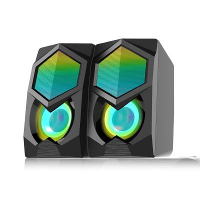 China RGB Backlight New Model Computer Aux Speaker 2.0 Desktop PC Wired Mini RGB Gaming Speaker for sale