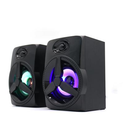 China Yes Wood+Plastic Good Bass Computer Speakers for PC 2.0 RGB Gaming Speaker for sale