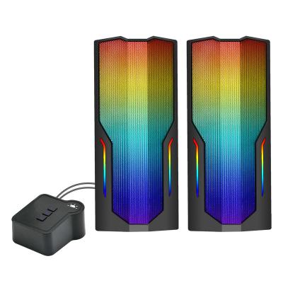 China 2022 2.0 Plastic Portable Karaoke Game Computers AudioSound Equipment Speakers Small RGB DJ Woofer Speakers for sale