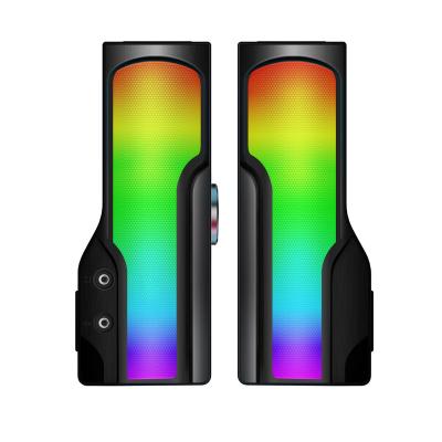 China Yes 2.0 RGB LED Lights Computer Gaming Speaker with Microphone Earphone Accessories for KTV Party BT Speaker for sale