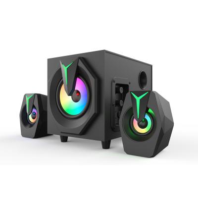 China Mini System BT Laptop Speakers 2.1 Stereo Volume Control RGB Light Wired Gaming Speakers For Laptop FM Electronic Audio Equiment for sale