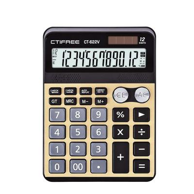 China CTIFREE General Purpose Calculator Customized High quality12-digit Promotional Logo Function Desktop Calculator CT-622V for sale