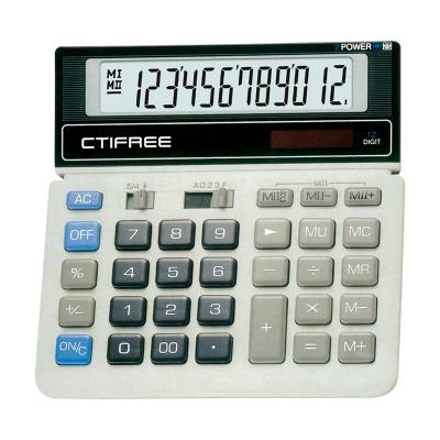 China Promotional cheap hot custom solar power desktop calculator printing logo 14 digit electronic plastic calculator with CE certificate CT-868L for sale