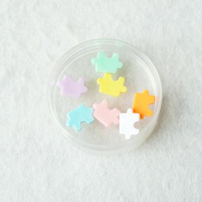 China 200Pcs/Bag Europe Resin Puzzle Flat Back Piece Charms Cabochons For DIY Craft Making Scrapbook Ornament for sale