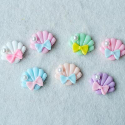 China 200Pcs Europe Pearl Artificial Resin Shell Scrapbooking Decor DIY Shell Ornament Craft Mini Bow Assorted for sale